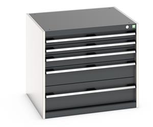 Bott Cubio drawer cabinet with overall dimensions of 800mm wide x 750mm deep x 700mm high Cabinet consists of 2 x 75mm, 1 x 100mm, 1 x 150mm and 1 x 200mm high drawers 100% extension drawer with internal dimensions of 675mm wide x 625mm deep. The... Bott Drawer Cabinets 800 x 750